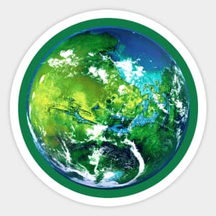 Green Terraformed Mars Rendering Sticker